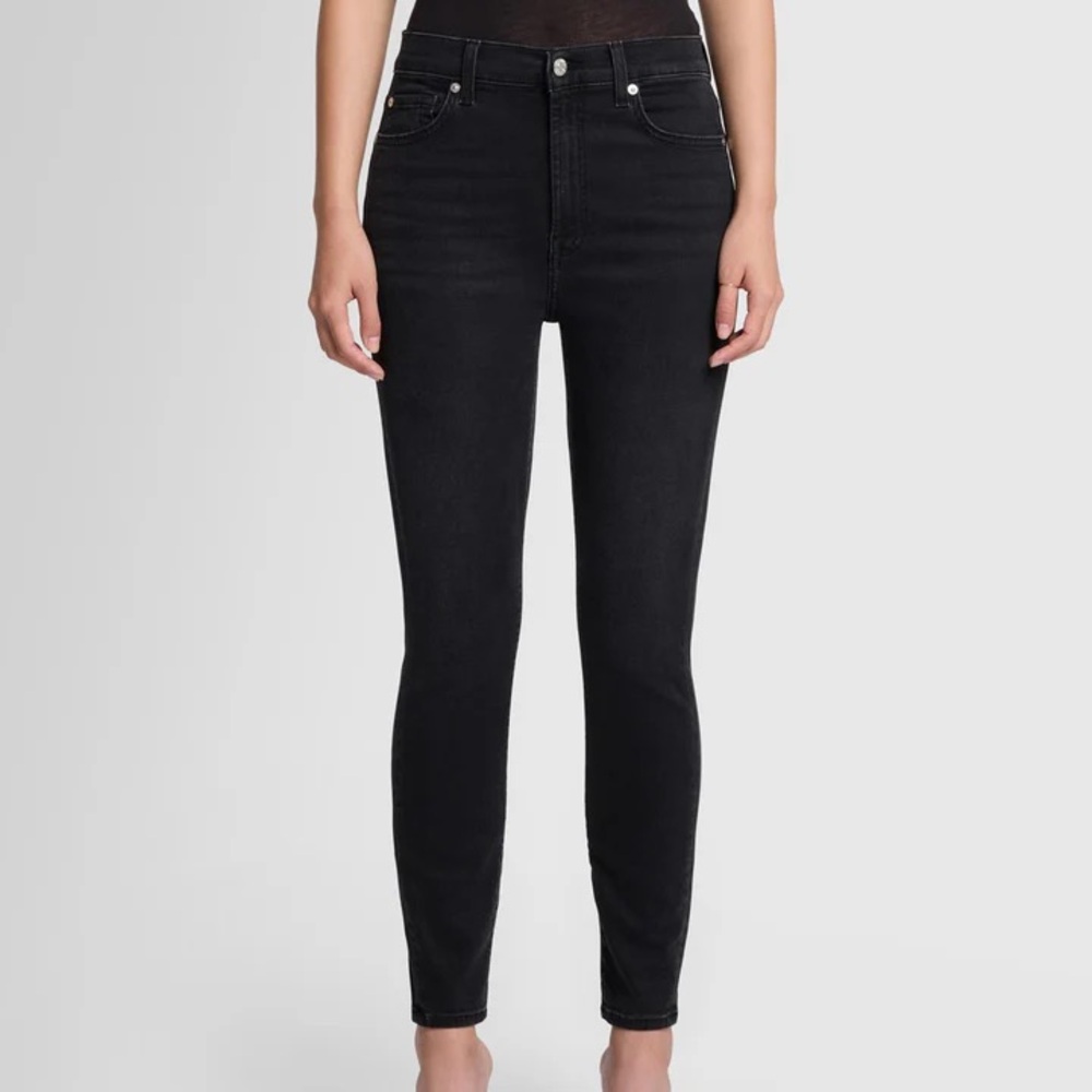 7 For All Mankind High Waisted Black Skinny Jeans